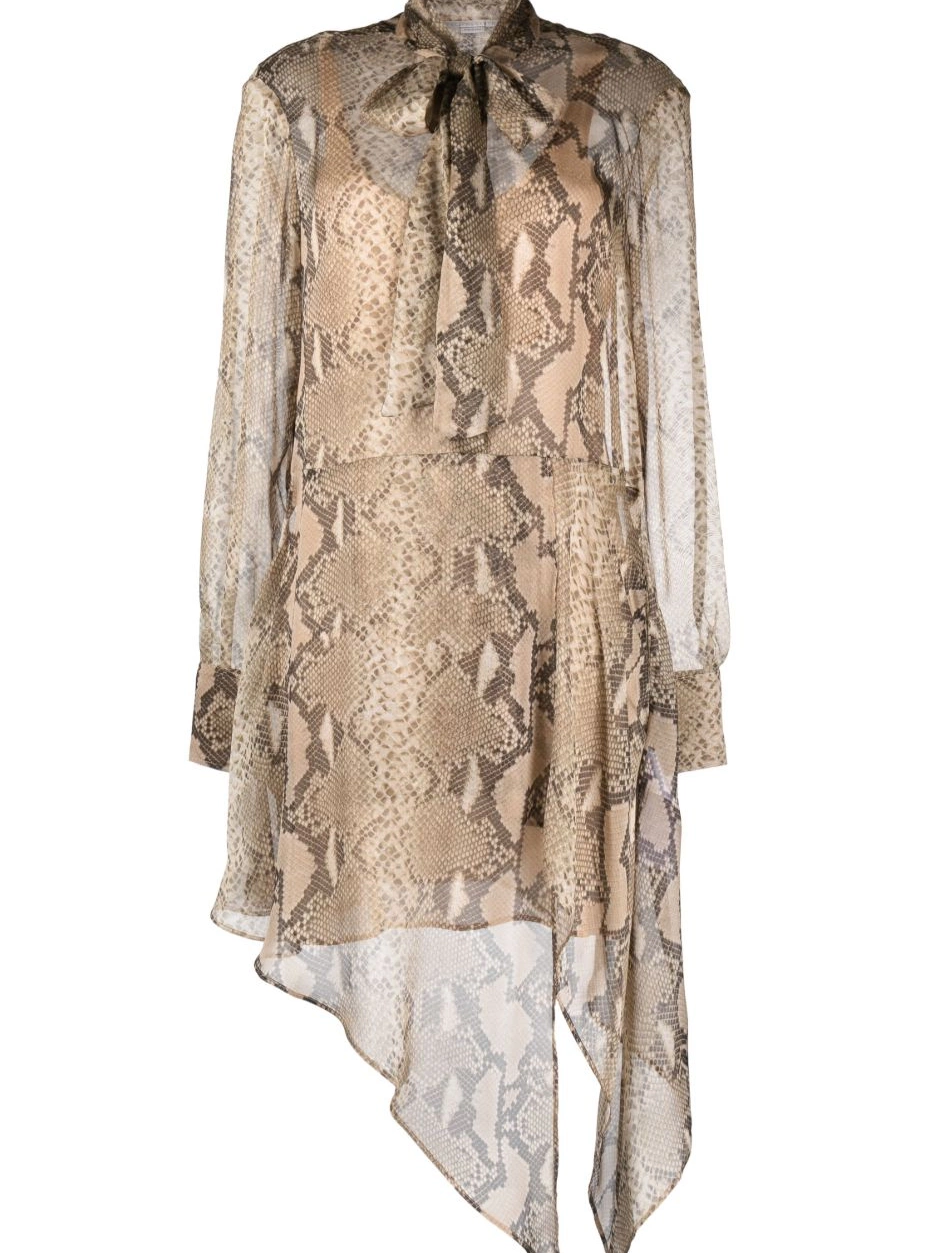 midi python-print McCartney silk-chiffon dress Stella Women 0708